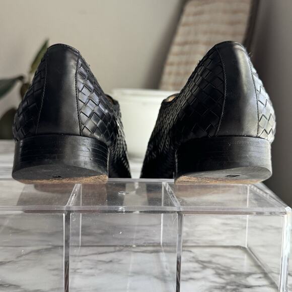 Magnanni Black Crocodile Leather Woven Monk Strap Dress Loafers Mens Size 9 M - Picture 7 of 12